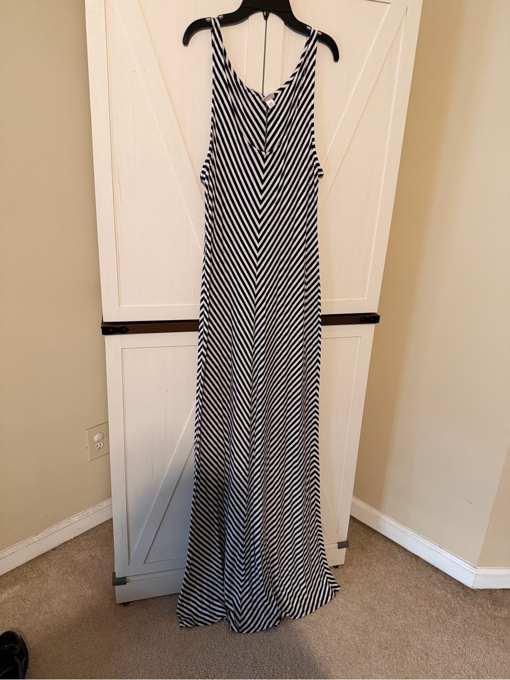 Merona Navy and White Striped Maxi Dress